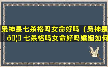 枭神是七杀格吗女命好吗（枭神是 🦄 七杀格吗女命好吗婚姻如何）